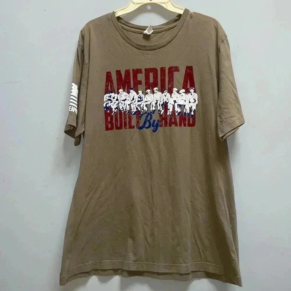 America Built By Hand Short Sleeve Tee - Brown